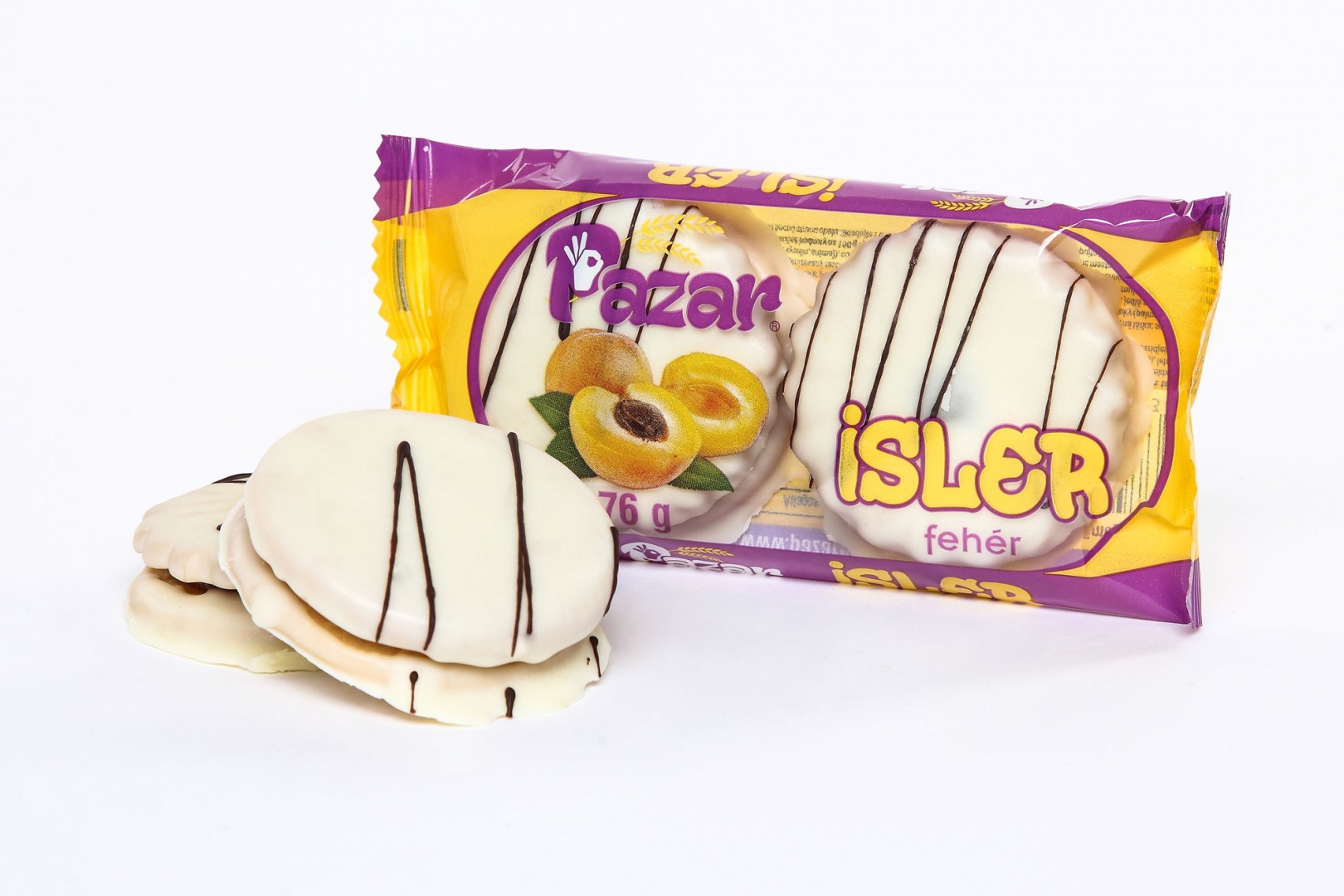 Pazar white chocolate ishler 76g +2 pieces